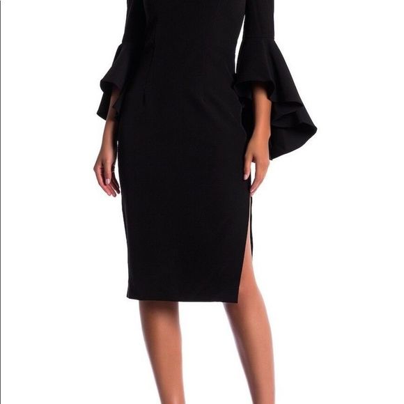 Milly Selena Italian Cady Bell Sleeve Dress - Picture 10 of 13